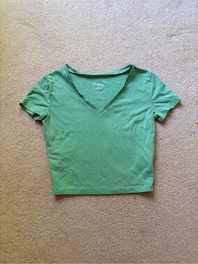 wild fable Green V-Neck Crop Top